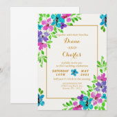 Bright gemengde Florale uitnodiging (Voorkant / Achterkant)