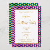 BRIGHT GEOMETRIC PATTERN GOLD CUSTOM BIRTHDAY KAART (Voorkant / Achterkant)