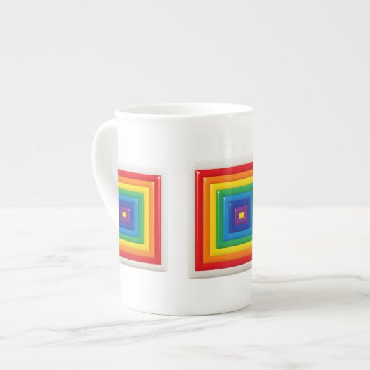 Bright Geometric Pop Art Porselein Kop (Links)