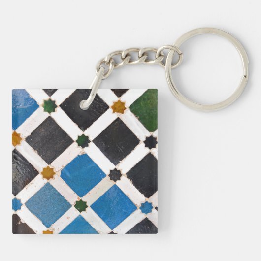Bright Geometrisch Marokkaans patroon Sleutelhanger (Achterkant)