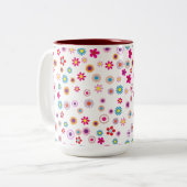Bright Geometrische Floral 2 Tone LG Mok (Voorkant links)
