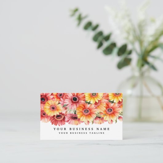 Bright Gerbera Daisies Flowers Visitekaartjes (Staand voorkant)