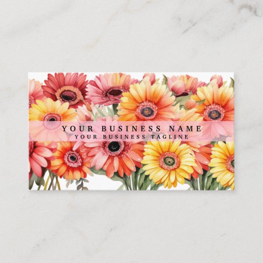 Bright Gerbera Daisies Flowers Visitekaartjes (Voorkant)