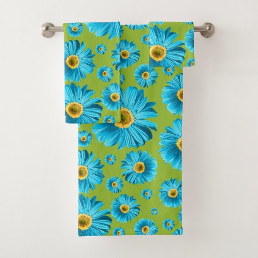 Bright Gerbera Daisy Pattern Bad Handdoek (Insitu)