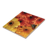 Bright Gerbera Flowers, Oranje geel, Flora Tegeltje (Zijkant)
