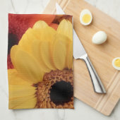 Bright Gerbera Flowers, Oranje geel, Flora Theedoek (Quarter Fold)