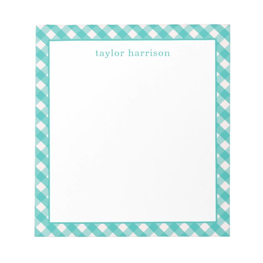 Bright Gingham gepersonaliseerd Notitieblok (Voorkant)