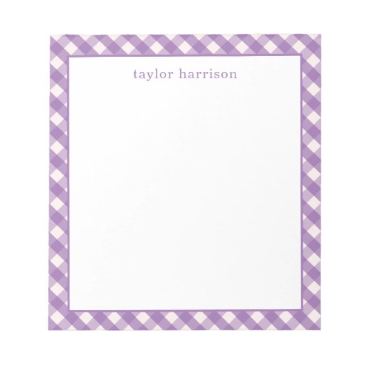 Bright Gingham gepersonaliseerd Notitieblok (Voorkant)