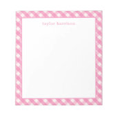 Bright Gingham gepersonaliseerd Notitieblok (Voorkant)