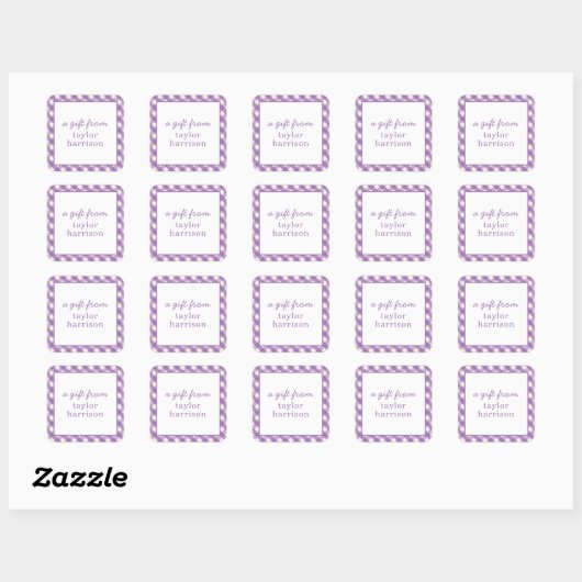 Bright Gingham Gepersonaliseerde Gift Stickers (Vel)