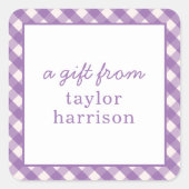 Bright Gingham Gepersonaliseerde Gift Stickers (Voorkant)