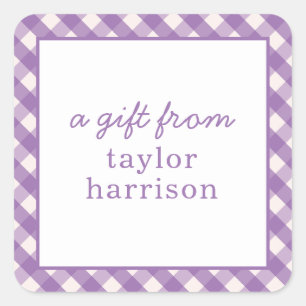 Bright Gingham Gepersonaliseerde Gift Stickers