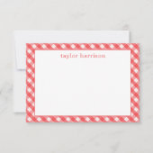 Bright Gingham gepersonaliseerde notitiekaarten (Voorkant)