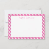 Bright Gingham gepersonaliseerde notitiekaarten (Voorkant)
