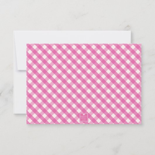 Bright Gingham gepersonaliseerde notitiekaarten (Achterkant)