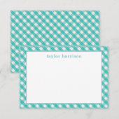Bright Gingham gepersonaliseerde notitiekaarten (Voorkant / Achterkant)