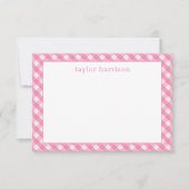 Bright Gingham gepersonaliseerde notitiekaarten (Voorkant)