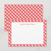 Bright Gingham gepersonaliseerde notitiekaarten (Voorkant / Achterkant)