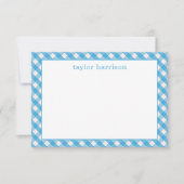 Bright Gingham gepersonaliseerde notitiekaarten (Voorkant)