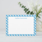 Bright Gingham gepersonaliseerde notitiekaarten (Staand voorkant)