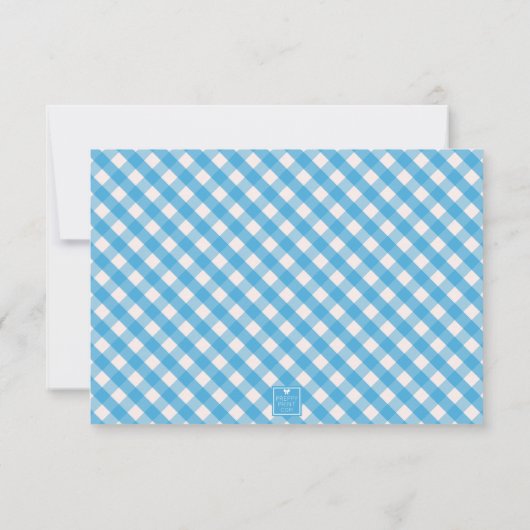 Bright Gingham gepersonaliseerde notitiekaarten (Achterkant)