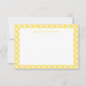 Bright Gingham gepersonaliseerde notitiekaarten (Voorkant)