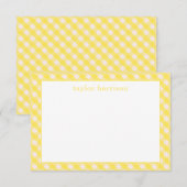 Bright Gingham gepersonaliseerde notitiekaarten (Voorkant / Achterkant)
