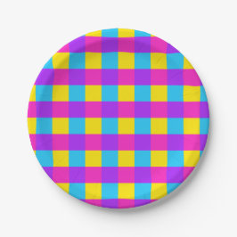 Bright Gingham Party Borden - stijl 2 Papieren Bordje