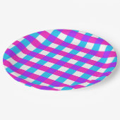 Bright Gingham Party Borden - stijlen 3 Papieren Bordje (Gekanteld)