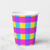 Bright Gingham Party Cups - stijl 2 Papieren Bekers (Achterkant)