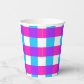 Bright Gingham Party Cups - stijl 3 Papieren Bekers (Rechts)