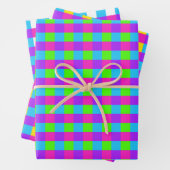 Bright Gingham Pattern Wrapping Paper Set (In situ)