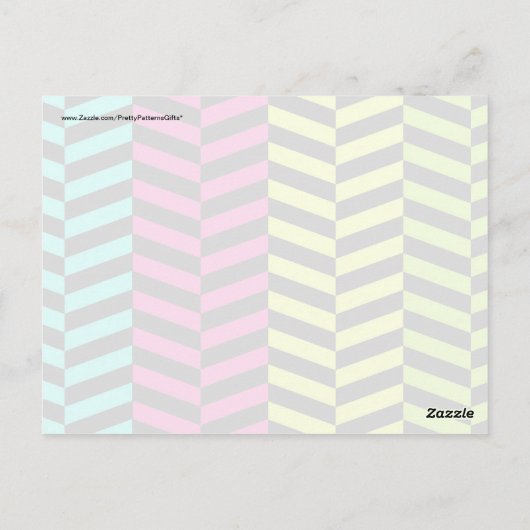 Bright Girly Neon Stripes Chevron Pattern Briefkaart (Achterkant)