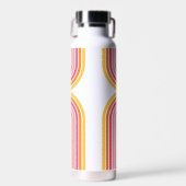 Bright Girly Rainbow Stripes Patroon met Naam Waterfles (Voorkant)