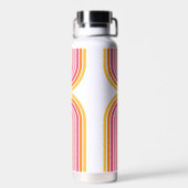 Bright Girly Rainbow Stripes Patroon met Naam Waterfles (Achterkant)