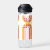 Bright Girly Rainbow Stripes Patroon met Naam Waterfles (Achterkant)