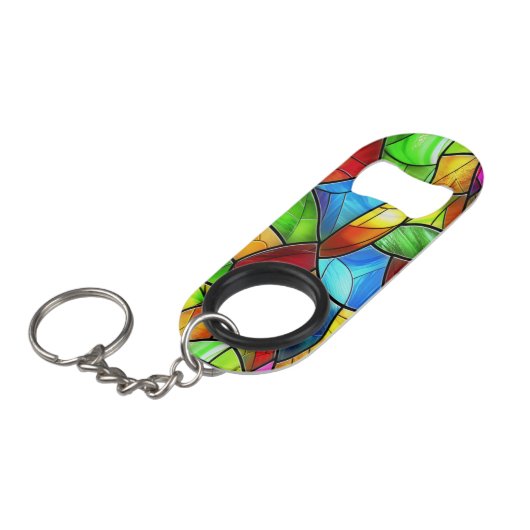 Bright Glas in lood Mosaic Mini Flessenopener (Voorkant Gekanteld)