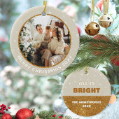 Bright Glitter Foto Vrolijk Kerstfeest Modern Keramisch Ornament