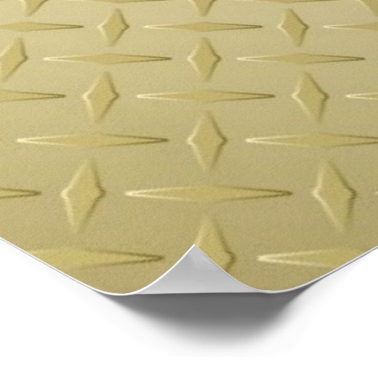 Bright Gold Diamond Bord Pattern Poster (Hoek)