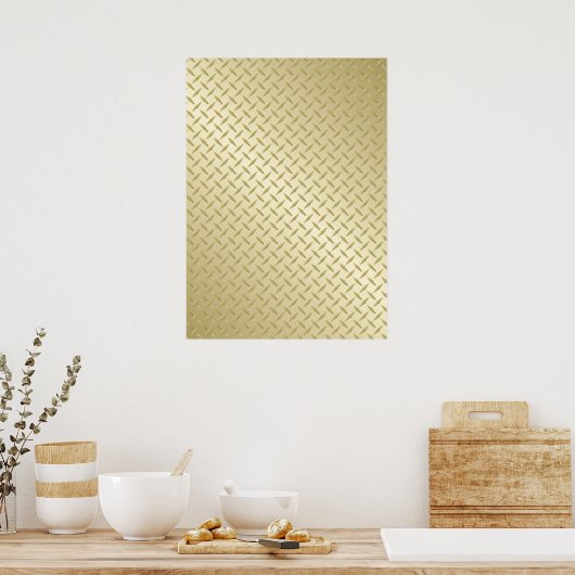 Bright Gold Diamond Bord Pattern Poster (Keuken)