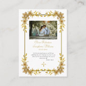 Bright Gold Flowers Orthodox Bruiloft Gebed Kaart Plaatskaartje (Voorkant)