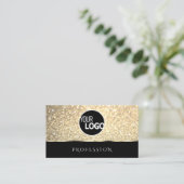 Bright Gold Glitter Lichtgevende Sterren en Logo Z Visitekaartje (Staand voorkant)