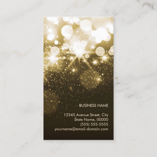 Bright Gold Glitter Sparkle Bokeh Visitekaartje (Achterkant)