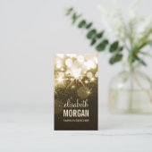 Bright Gold Glitter Sparkle Bokeh Visitekaartje (Staand voorkant)