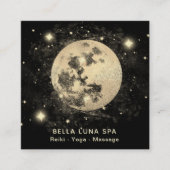 *~* Bright Gold Moon Stars Vierkante Visitekaartje (Voorkant)