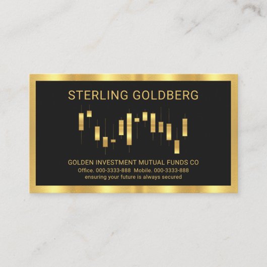 Bright Gold Stock Graph Lijst Visitekaartje (Voorkant)