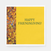 Bright Gold verlaat Thanksgiving Friendsgiving Servet (Voorkant)
