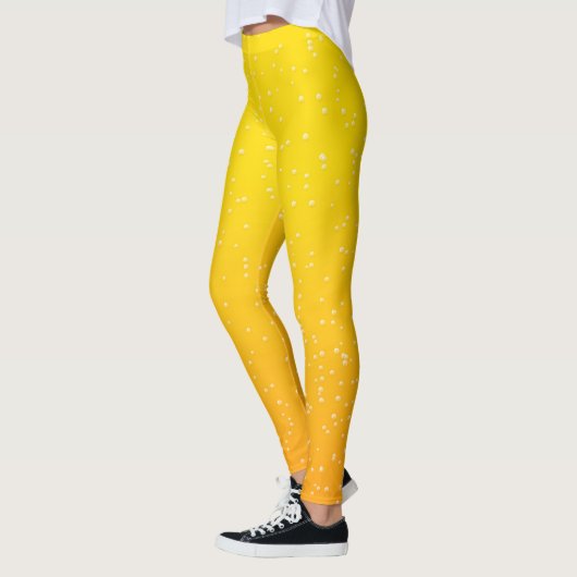 Bright Golden Beer Bubbles Leggings (Links)