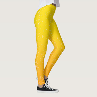 Bright Golden Beer Bubbles Leggings