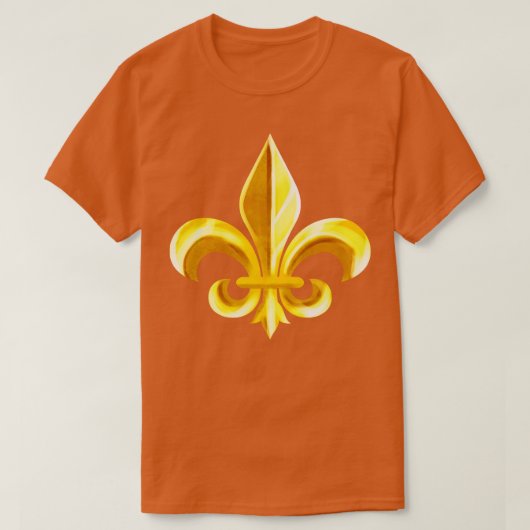 Bright Golden Fleur De Lis T-shirt (Design voorkant)